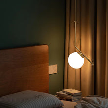 Load image into Gallery viewer, Vintage Chic Brass Frosted Glass Pendant Light