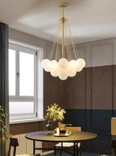 Charger l'image dans la galerie, Small Glass Frosted Globe Chandelier