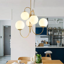 Charger l'image dans la galerie, Modern frosted glass globe chandelier for kitchen