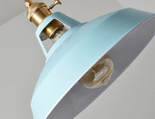 Load image into Gallery viewer, blue vintage colorful pendant light with brass lamp base
