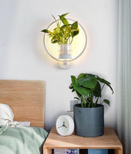 Charger l'image dans la galerie, white bedside wall sconce with planter for plants and succulents