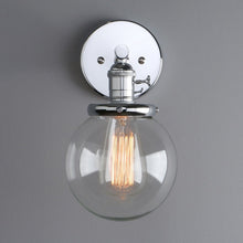 Charger l'image dans la galerie, retro chrome glass globe wall sconce