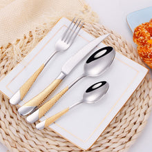 Load image into Gallery viewer, Luxury Textured Handle Silverware Set