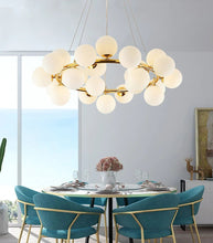 Load image into Gallery viewer, Polished Gold Glass Lamp Shade Chandelier