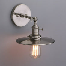 Load image into Gallery viewer, rustic farmhouse wall lights in brushed nickel