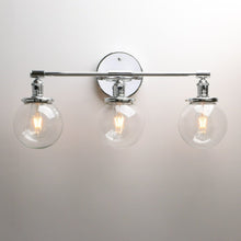 Load image into Gallery viewer, Three-Bulb Radley Glass Globe Wall Sconce
