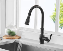 Load image into Gallery viewer, Matte Black Kitchen Faucet with Sprayer