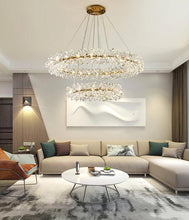 Charger l'image dans la galerie, Two ring glass crystal chandelier