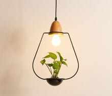 Load image into Gallery viewer, Black Wrought Iron Planter Pendant Lights