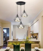 Load image into Gallery viewer, circular three pendant vintage style light fixture for dining table