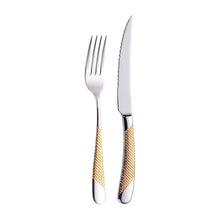 Load image into Gallery viewer, Luxury Textured Handle Silverware Set