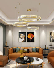 Load image into Gallery viewer, Modern glass ring chandelier dimmable