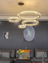 Load image into Gallery viewer, Luxury multi-ring glass crystal chandelier