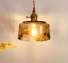 Load image into Gallery viewer, Amber glass handcrafted modern pendant lights