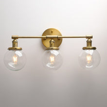 Load image into Gallery viewer, brushed brass farmhouse design vanity wall light
