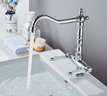 Load image into Gallery viewer, two handle farmhouse rustic chrome bathroom faucet