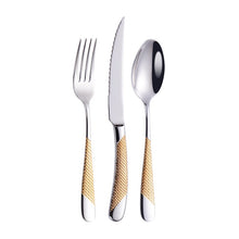 Load image into Gallery viewer, Luxury Textured Handle Silverware Set
