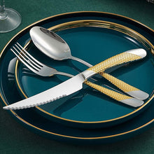 Load image into Gallery viewer, Luxury Textured Handle Silverware Set