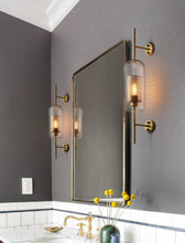 Load image into Gallery viewer, Thatcher - Modern Honeycomb Brass & Glass Wall Sconce