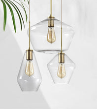 Charger l'image dans la galerie, Vintage Brass Modern Glass Pendant Light