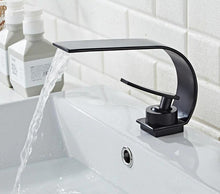 Load image into Gallery viewer, Modern matte black single handle bathroom faucet
