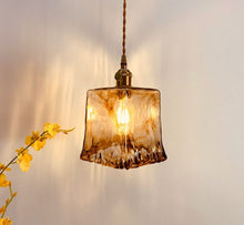Load image into Gallery viewer, Retro brass farmhouse handblown pendant light fixtures