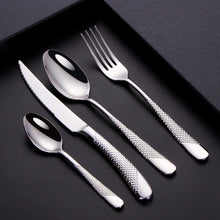 Load image into Gallery viewer, Luxury Textured Handle Silverware Set