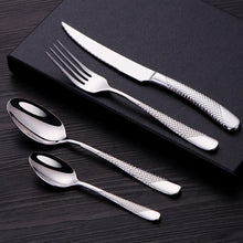 Load image into Gallery viewer, Luxury Textured Handle Silverware Set
