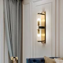 Load image into Gallery viewer, Copper & Glass Column Wall Sconce