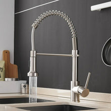 Load image into Gallery viewer, brushed nickel sprayer head modern kitchen faucet
