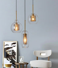 Load image into Gallery viewer, Chic Metal Lamp shade Modern Glass Pendant Lights