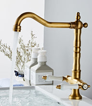 Load image into Gallery viewer, Vintage Brass Two-Handle Faucet