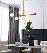 Load image into Gallery viewer, Pendant Light Fixture with Frosted Glass Globe Bulbs