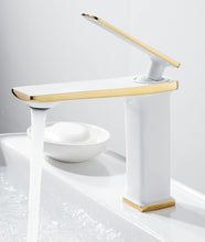 Charger l'image dans la galerie, Modern white and gold bathroom faucet