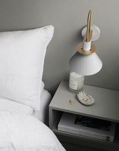 Load image into Gallery viewer, White and gold wall sconce