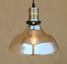 Load image into Gallery viewer, Amber Vintage Glass Pendant Light
