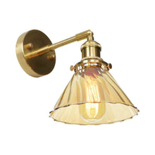 Load image into Gallery viewer, farmhouse style retro amber glass wall lamp