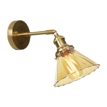 Load image into Gallery viewer, angle adjustable retro vintage amber glass wall sconce