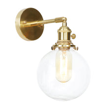 Load image into Gallery viewer, clear glass retro copper wall sconce