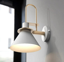 Load image into Gallery viewer, White and gold modern wall sconce
