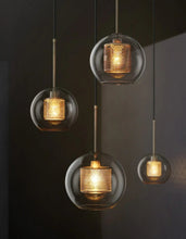 Load image into Gallery viewer, Glass Vintage Metal Pendant Lights