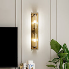 Load image into Gallery viewer, Copper & Glass Column Wall Sconce