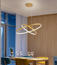 Load image into Gallery viewer, Two ring gold modern ring chandelier