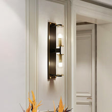 Load image into Gallery viewer, Copper & Glass Column Wall Sconce