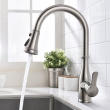 Charger l'image dans la galerie, touch sensor on and off brushed nickel kitchen sink faucet