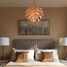 Charger l'image dans la galerie, Lakehouse lighting wooden pendant pinecone light fixture