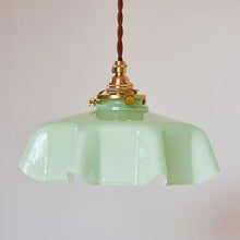 Load image into Gallery viewer, retro vontage farmhouse green flower pendant light