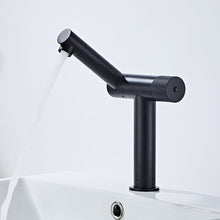 Load image into Gallery viewer, black textured handle rotatable powder room faucet