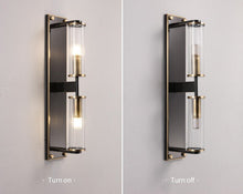 Load image into Gallery viewer, Copper & Glass Column Wall Sconce