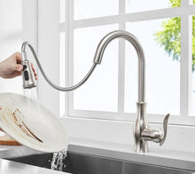 Load image into Gallery viewer, Brushed Nickel Retractable Kitchen Faucet